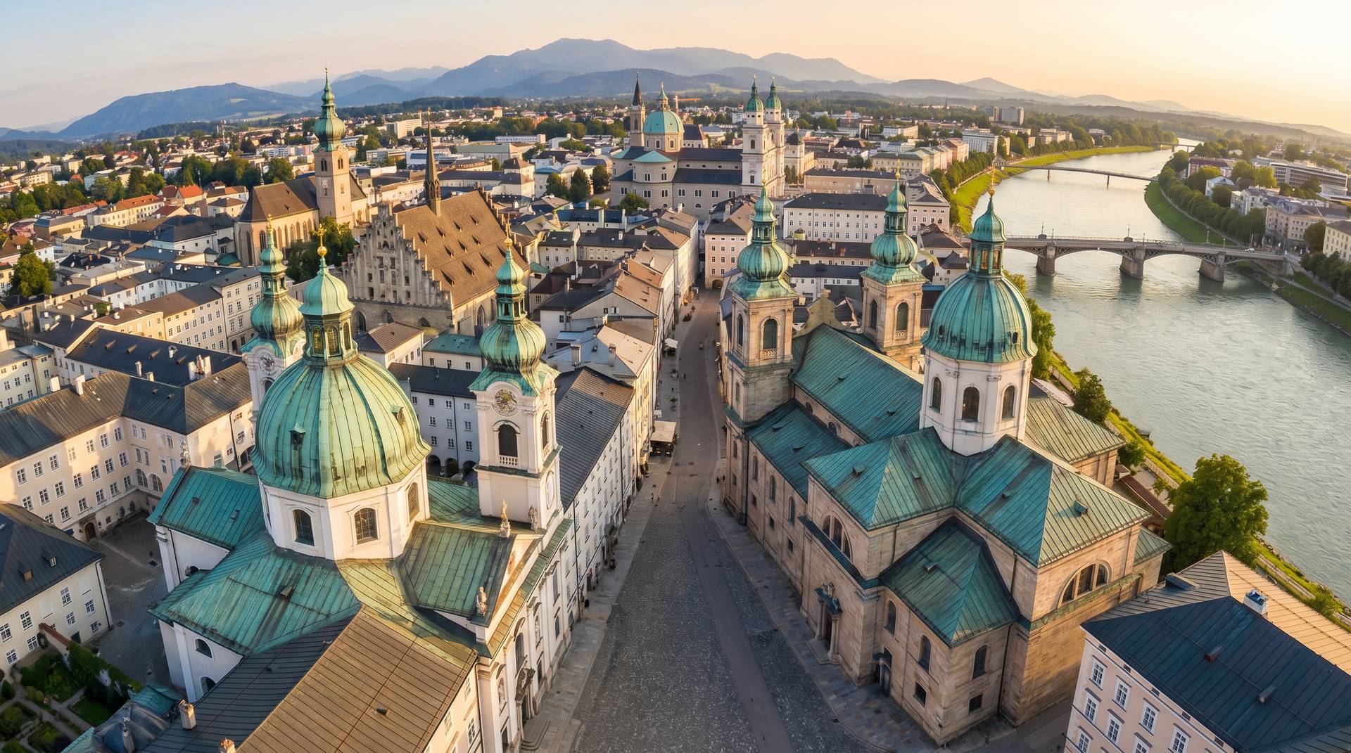 Baroque old town with church domes